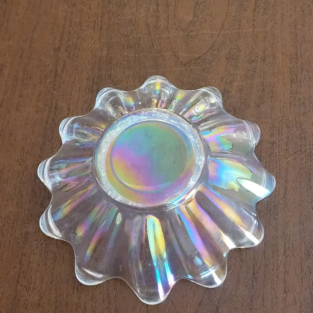 Vintage Federal Glass Celestial Iridescent bowl 6inches diameter starburst